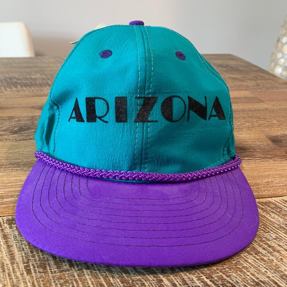 Arizona Jean Company Two-Tone Teal and Purple Rope-Trim Baseball Cap